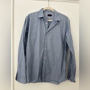 Paul Smith Jeans Men’s Slim Fit Shirt Blue White Stripe Long Sleeve Size L